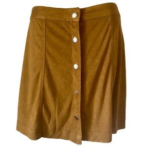 Tan High Waisted Button Down Skirt